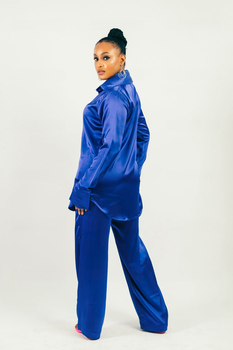 Satin Effect Pants Set image 1