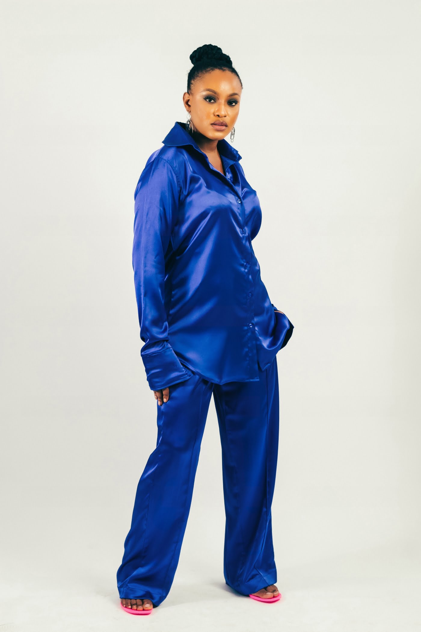 Satin Effect Pants Set image 0