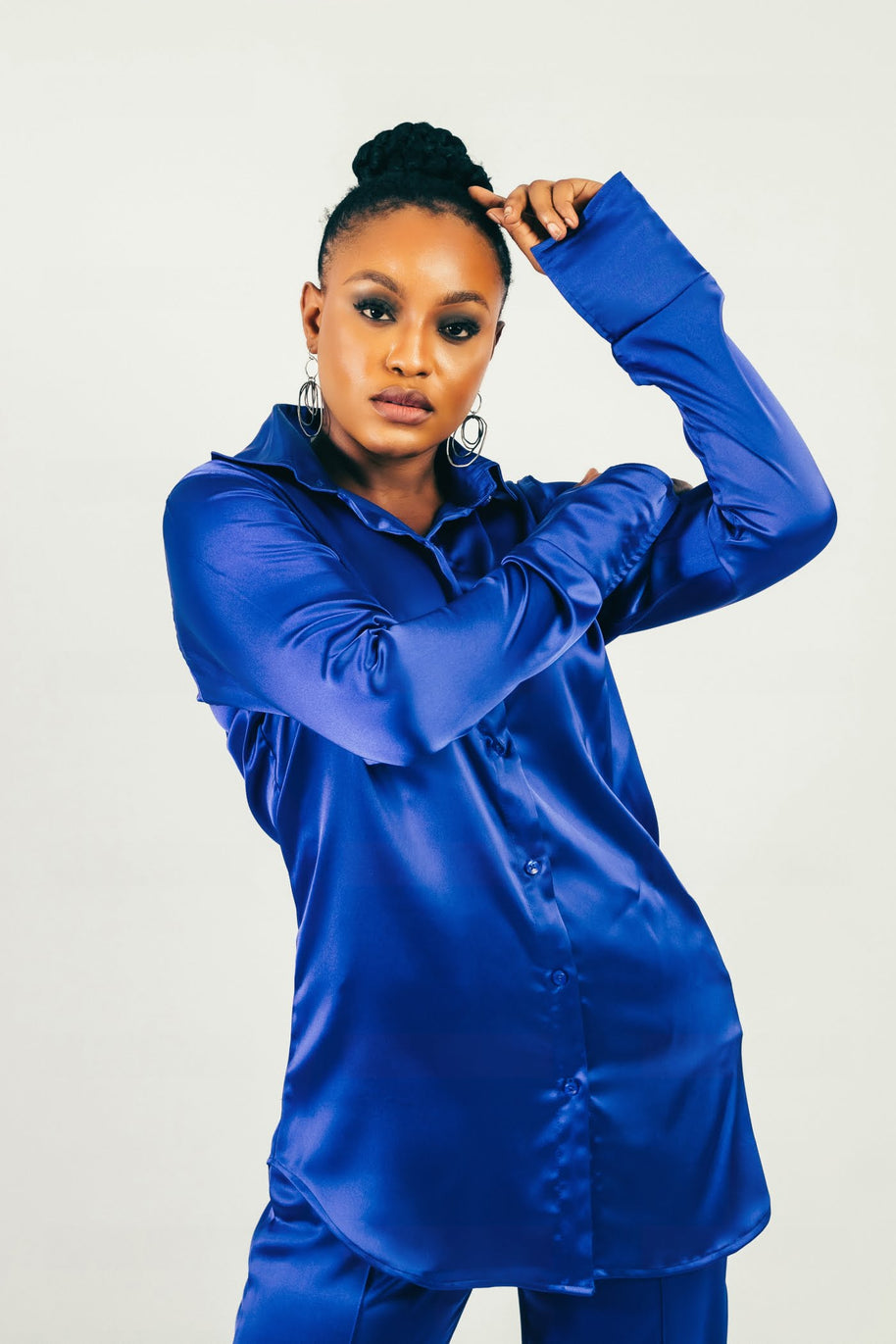Satin Effect Pants Set image 2