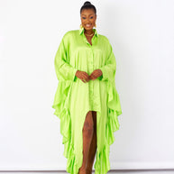 Flounce-Trim Shirt Dress image 1