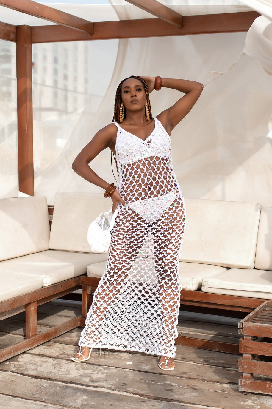 Nagisa Beaded Crochet Dress image 2