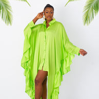 Flounce-Trim Shirt Dress image 0